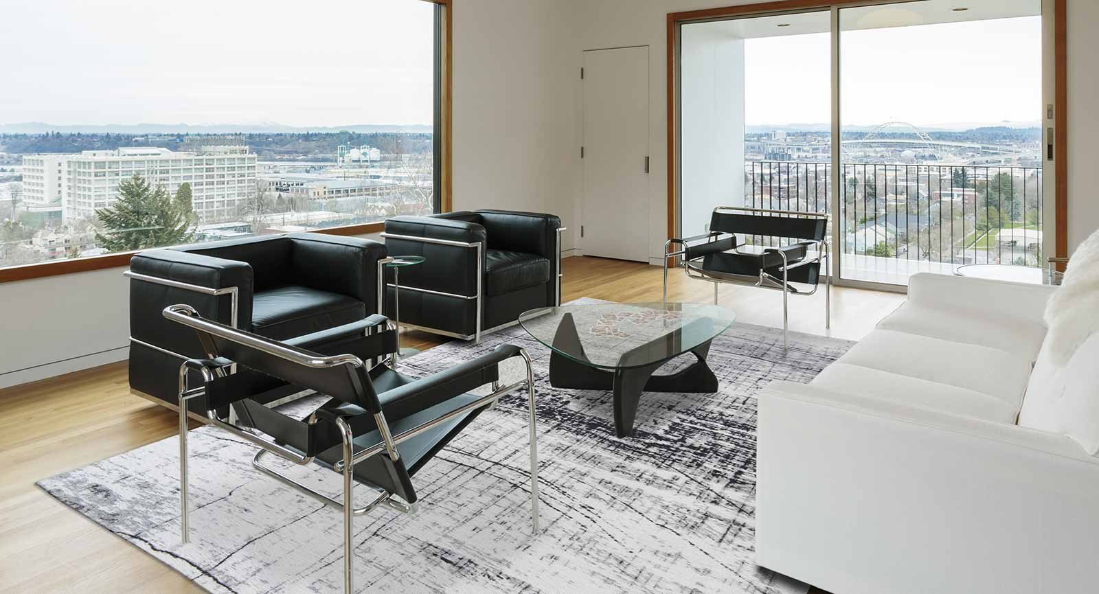 vloerkleed Louis De Poortere LX8926 Mad Men Griff Metro Black and White interior