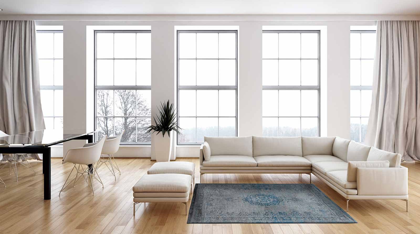 vloerkleed Louis De Poortere LX8255 Fading World Medaillon Grey Turquoise interior