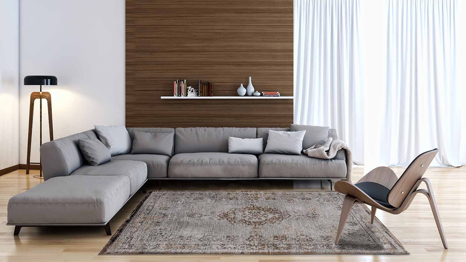 vloerkleed Louis De Poortere LX8257 Fading World Medaillon Grey Ebony interior