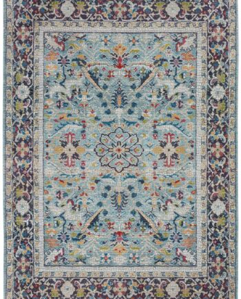 Nourison vloerkleed Ankara Global ANR14 TEAL MULTI 5x8 099446498441 flat C