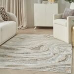 Nourison vloerkleed Glitz GLZ22 GRYGD GREY GOLD 5x7 099446951205 interior 1