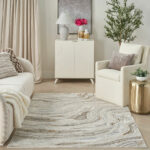 Nourison vloerkleed Glitz GLZ22 GRYGD GREY GOLD 5x7 099446951205 interior 3
