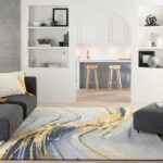 Nourison vloerkleed Prismatic PRS24 GRYGD GREY GOLD 8X10 099446889522 interior 3