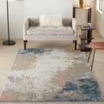 Nourison vloerkleed Rustic Textures RUS13 GRYBL GREY BLUE 5X7 099446799197 interior 1