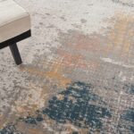 Nourison vloerkleed Rustic Textures RUS13 GRYBL GREY BLUE 8XRND 099446836083 interior 2