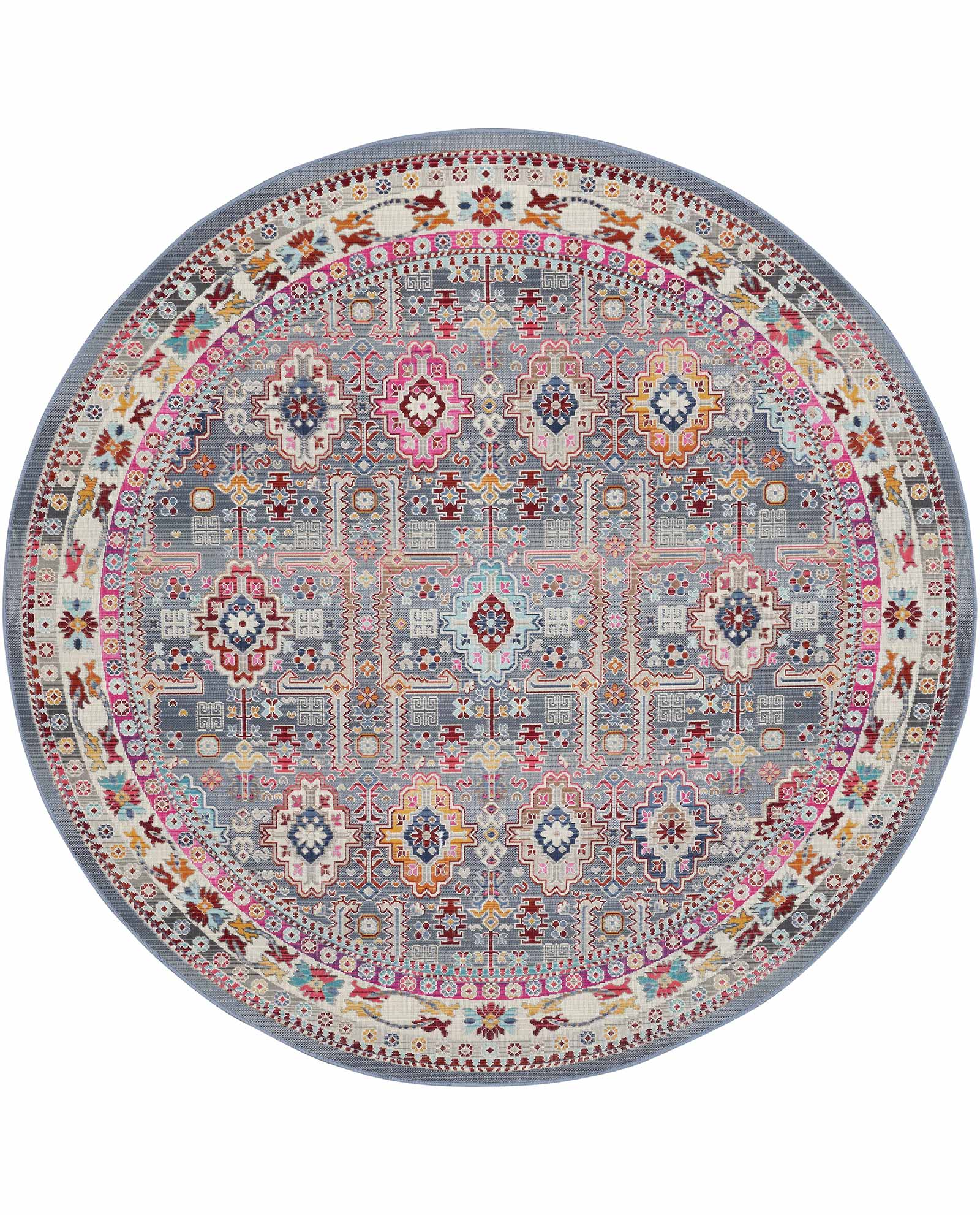 Nourison vloerkleed Vintage Kashan VKA05 GYMTC GREY MULTICOLOR 6xRND 099446811844