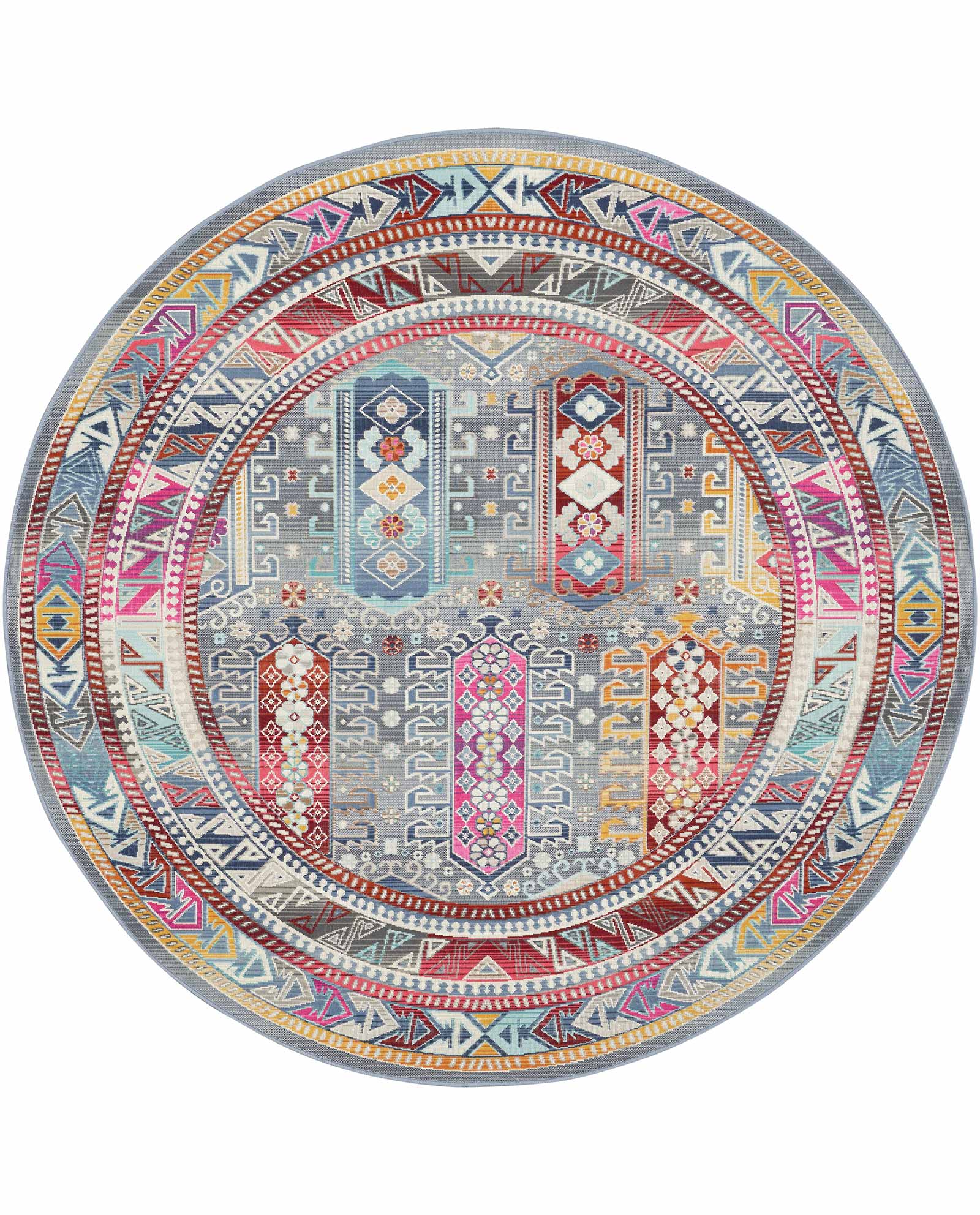 Nourison vloerkleed Vintage Kashan VKA06 GYMTC GREY MULTICOLOR 6xRND 099446811981