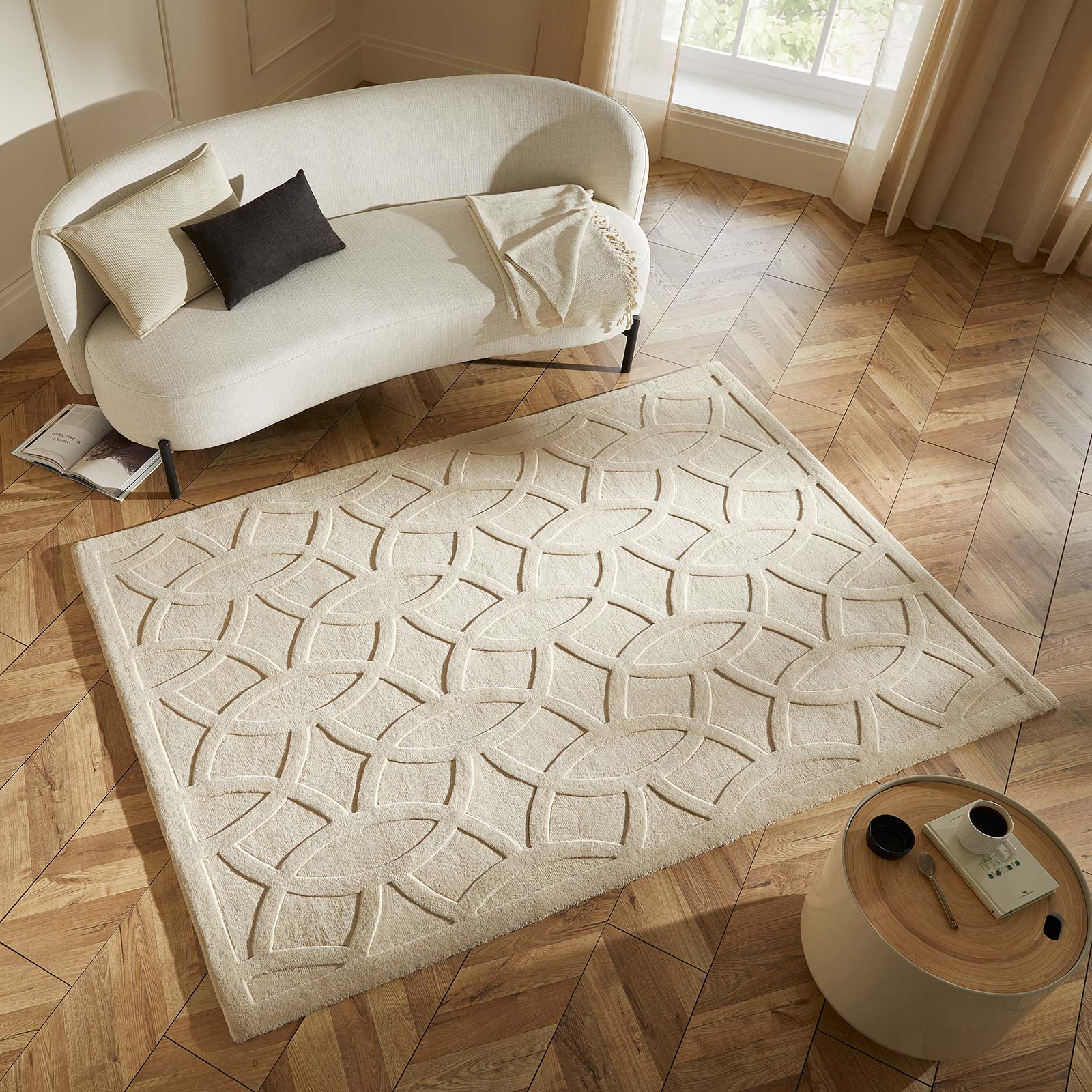 Concept Looms vloerkleed Priory PR 101 CIRCLES BEIGE