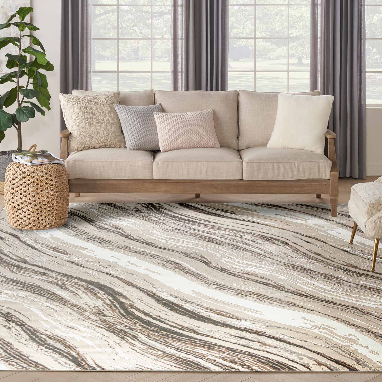 Nourison vloerkleed Sustainable Trends SUT05 BGEGY BEIGE GREY 9x12 099446954398 interior 3