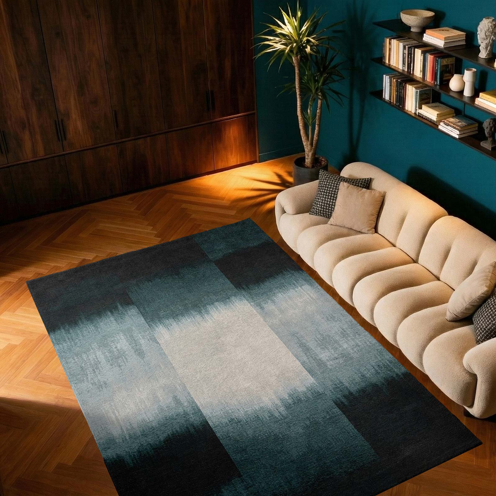 Louis De Poortere vloerkleed Meditation 2073 Sendai Deep Water interior