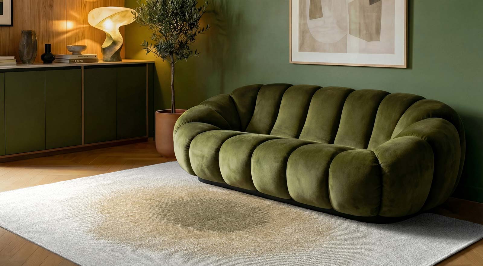 Louis De Poortere vloerkleed Meditation 2103 Drop Fawn interior 2