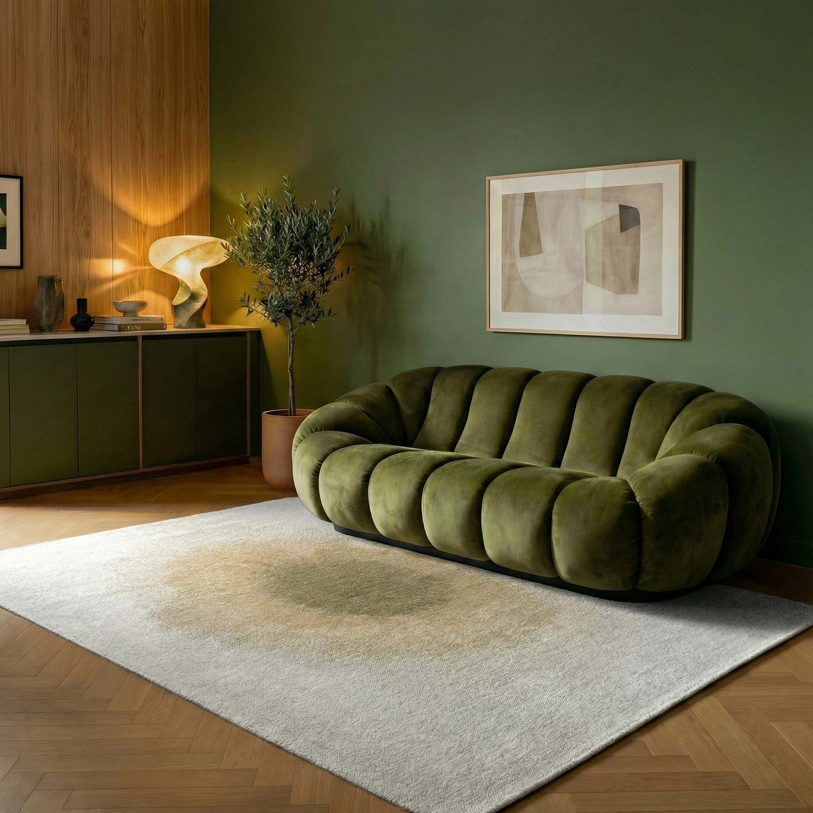 Louis De Poortere vloerkleed Meditation 2103 Drop Fawn interior